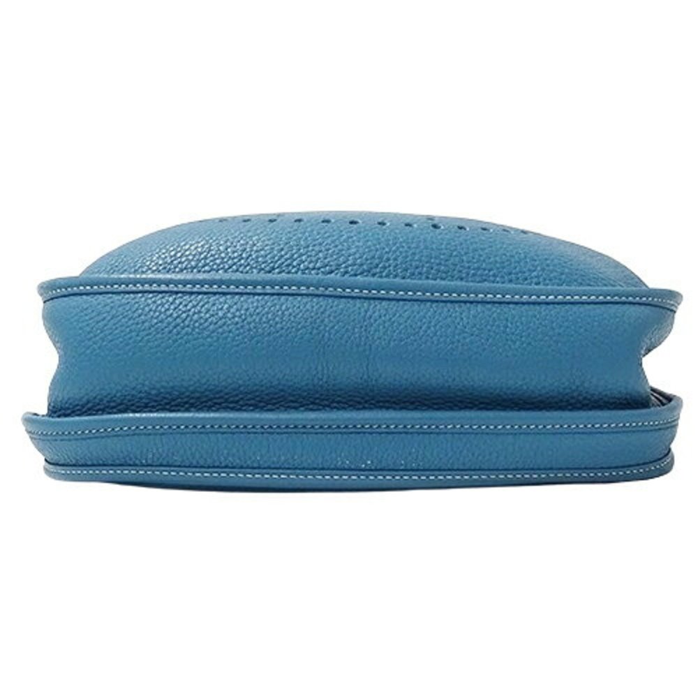 HERMES Women's Shoulder Bag Evelyn 3 PM Taurillon Clemence Blue Jean Light □N... - Picture 3 of 14